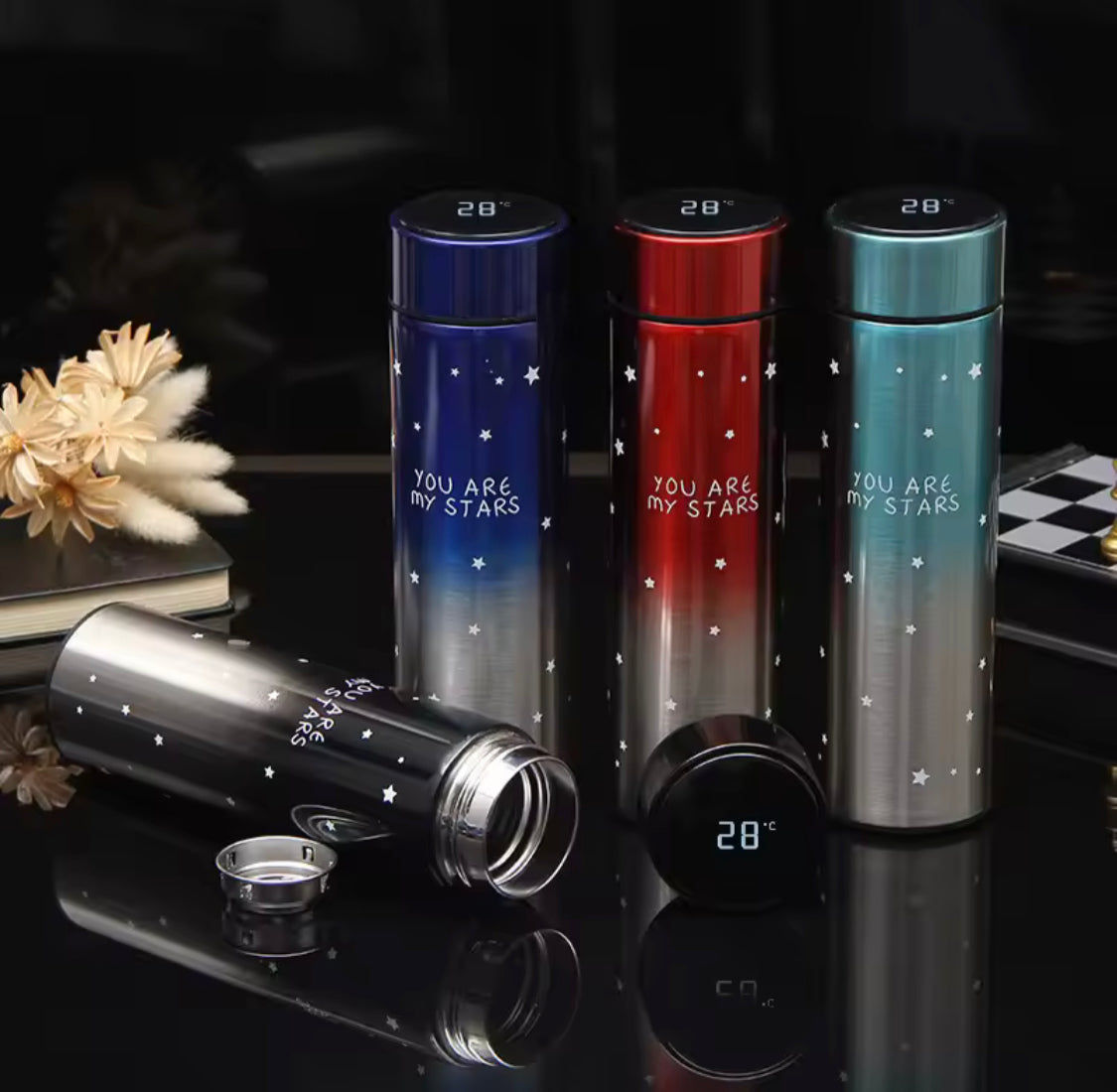500ML LED Temperature Display Bottle, Stainless Steel Intellective Thermos with Double Bottom, Smart Vacuum Insulated Water Bottle 500ML LED Temperature Display Bottle, Stainless Steel Intellective Thermos with Double Bottom, Smart Vacuum Insulated Water Bottle